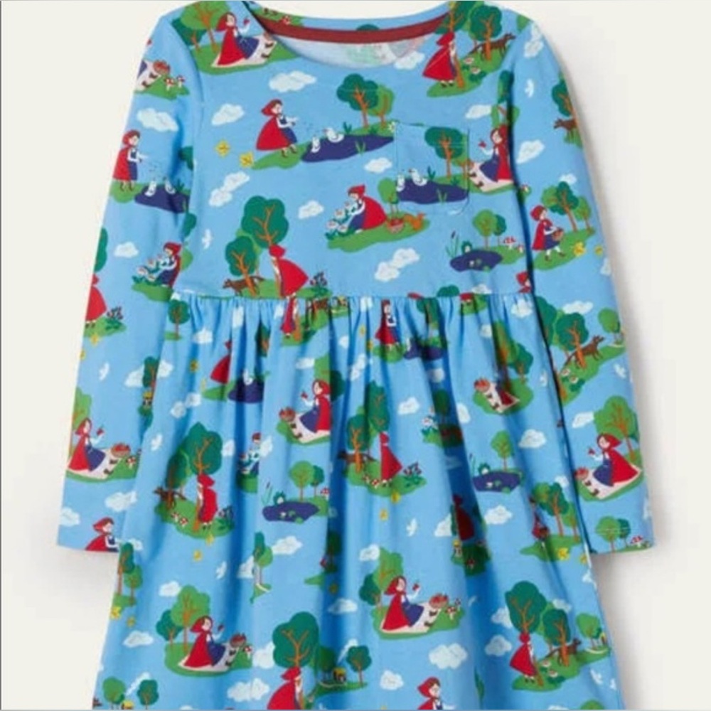 Mini Boden red riding hood dress 9-10y